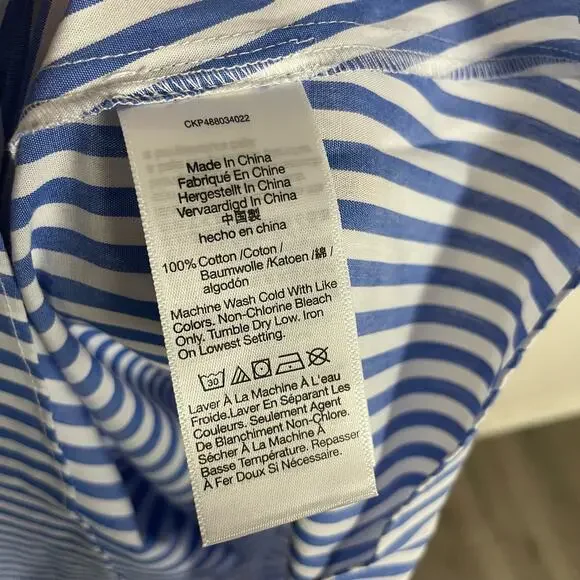 Madewell Empire Waist Tiered Striped Cross Back Maxi Dress US Women's 14 Plus - Picture 8 of 11